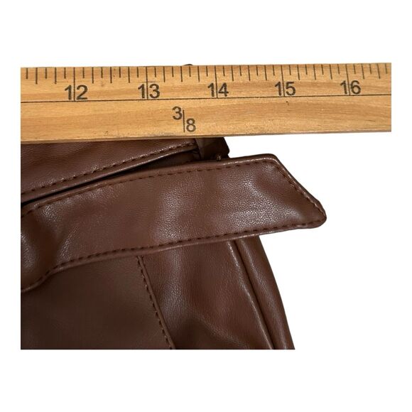 Marc New York Andrew Marc Womens Cognac Faux Leather Cropped Pants 2 - Picture 11 of 16